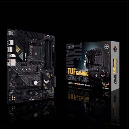 ASUS TUF GAMING B550-PLUS ATX MB PCIe 4.0 dual M.2 10 DrMOS power stages 2.5Gb Ethernet HDMI DisplayPort SATA 6Gbps USB3.2 Gen 2