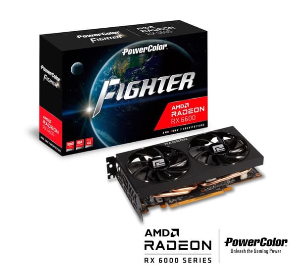PowerColor AXRX 6600 8GBD6-3DH grafikkort AMD Radeon RX 6600 8 GB GDDR6