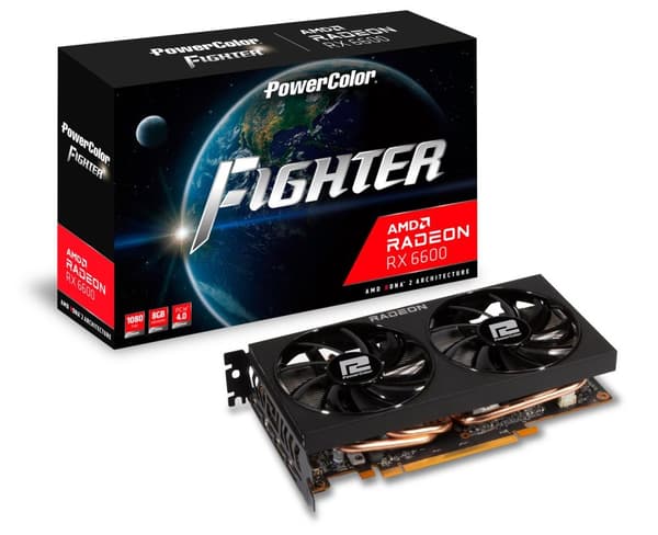 PowerColor AXRX 6600 8GBD6-3DH grafikkort AMD Radeon RX 6600 8 GB GDDR6