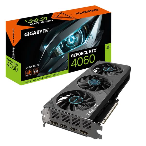 Gigabyte GeForce RTX 4060 EAGLE OC 8G NVIDIA 8 GB GDDR6 Sort
