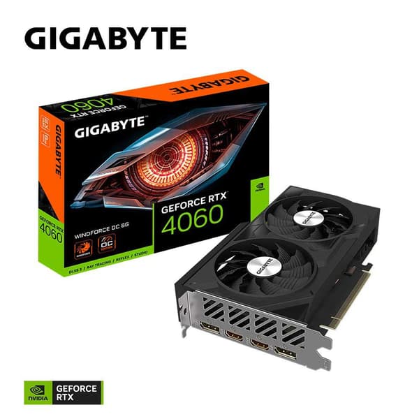 Gigabyte Näytönohjain Rtx 4060 Windforce Oc 8gb Gddr6 Hopeinen