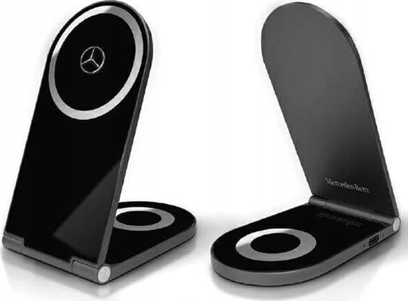 Mercedes sammenleggbar laster induksjon 2in1 MEMFBGSLK 15W sort/svart Silver Star MagSafe