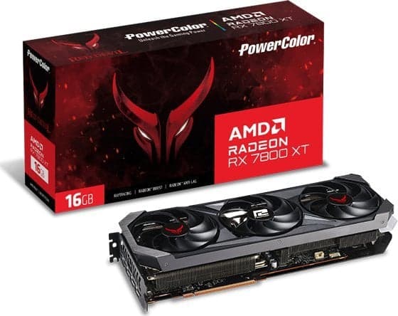 PowerColor RX 7800 XT 16G-E/OC, Radeon RX 7800 XT, 16 GB, GDDR6, 256 bittiä, 7680 x 4320 pikseliä, PCI Express 4.0