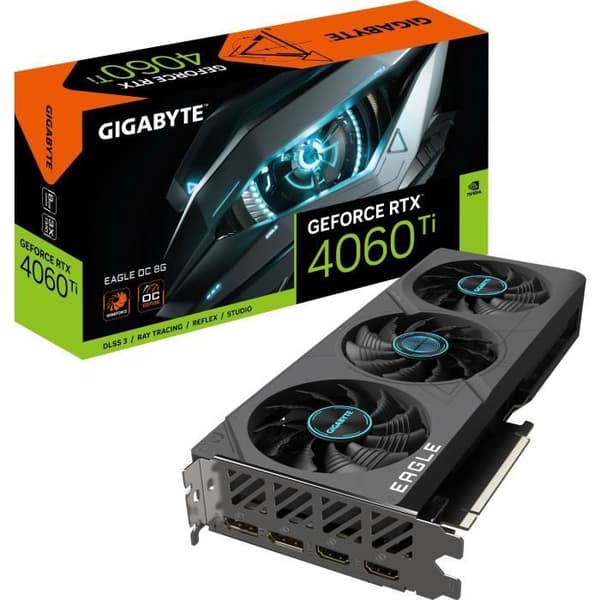 GIGABYTE - Grafikkort - GeForce - RTX 4060 Ti EAGLE OC 8G musta