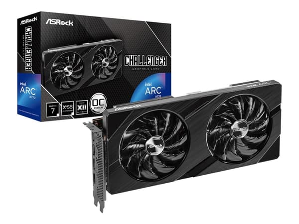 ASRock Challenger Intel Arc A770 16GB OC - OC Edition - grafikkort - Intel Arc A770 - 16 GB GDDR6 - PCIe 4.0 x16 - 3 x DisplayPort, HDMI - boks Sort