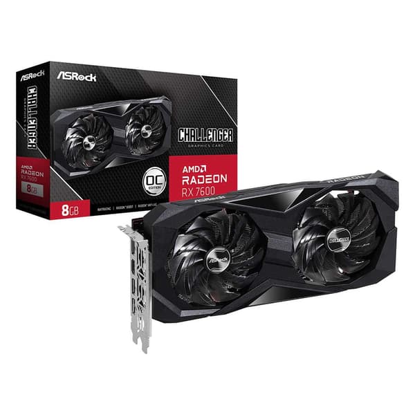 Asrock Näytönohjain Challenger Rx 7600 8gb Gddr6 Hopeinen