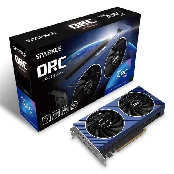 Sparkle Näytönohjain Arc A750 Orc Oc 8gb Gddr6 Kirkas musta, Sininen, Hopea