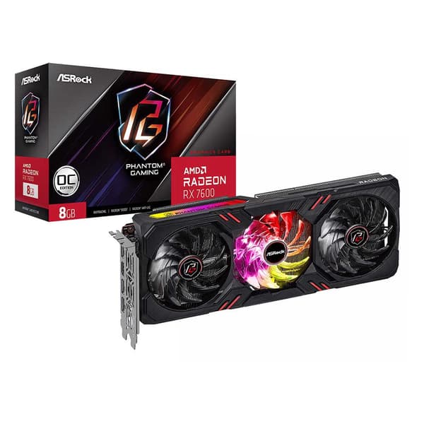 Asrock Näytönohjain Rx 7600 Pg 8go 8gb Gddr6 Kirkas