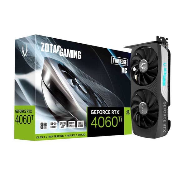 Zotac Grafikkort Rtx 4060 Ti Twin Edge Oc 8gb Gddr6 Silver