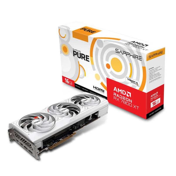 Sapphire Näytönohjain Rx 7800xt Pure Gaming Oc 16gb Gddr6 Hopeinen
