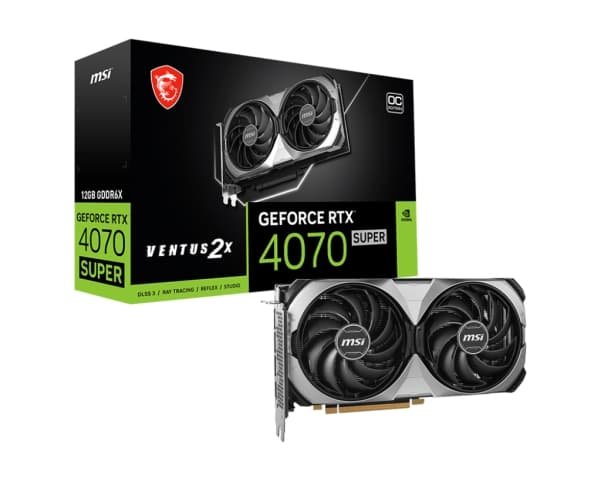 MSI GeForce RTX 4070 SUPER 12G VENTUS 2X OC - Grafikkort - GeForce RTX 4070 Super - 12 GB GDDR6X - PCIe 4.0 - 3 x DisplayPort, HDMI