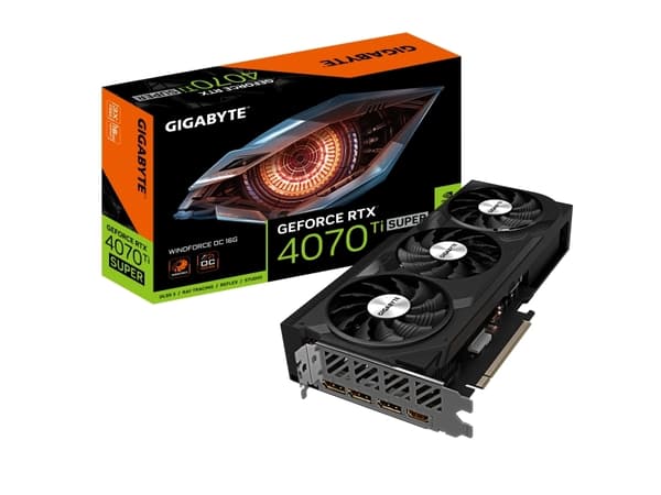 Gigabyte GeForce RTX 4070 Ti SUPER WINDFORCE OC 16G - Grafikkort - GeForce RTX 4070 Ti Super - 16 GB GDDR6X - PCIe 4.0 - 3 x DisplayPort, HDMI