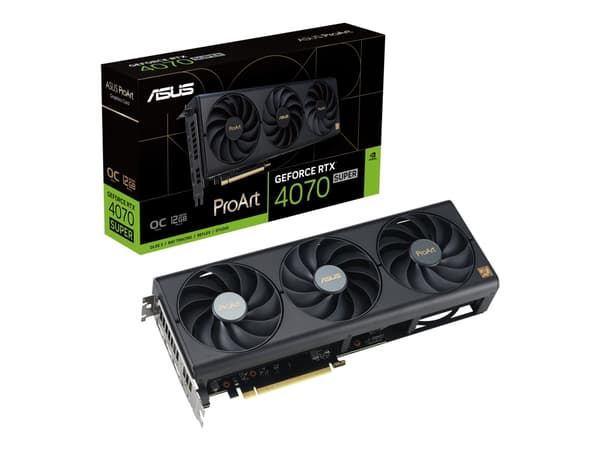 ASUS ProArt GeForce RTX 4070 SUPER 12GB - OC Edition - grafikkort - GeForce RTX 4070 Super - 12 GB GDDR6X - PCIe 4.0 - 3 x DisplayPort, HDMI
