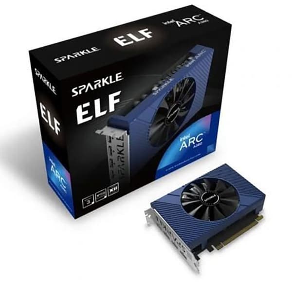 Sparkle Näytönohjain Intel Arc A380 Elf 6gb Gddr6 musta, Sininen, Hopea