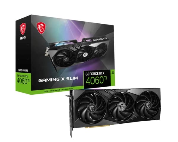 MSI GAMING GEFORCE RTX 4060 Ti X SLIM 16G, GeForce RTX 4060 Ti, 16 GB, GDDR6, 128 bit, 7680 x 4320 piksler, PCI Express x8 4.0