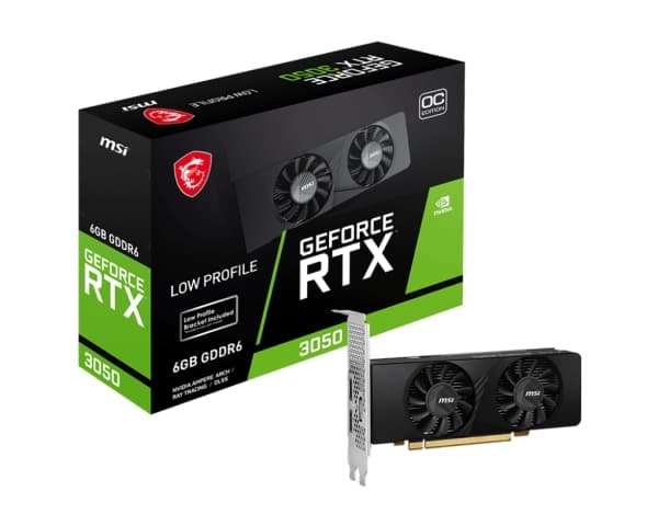MSI GEFORCE RTX 3050 LP 6G OC, GeForce RTX 3050, 6 GB, GDDR6, 96 bit, 7680 x 4320 pixels, PCI Express x8 4.0