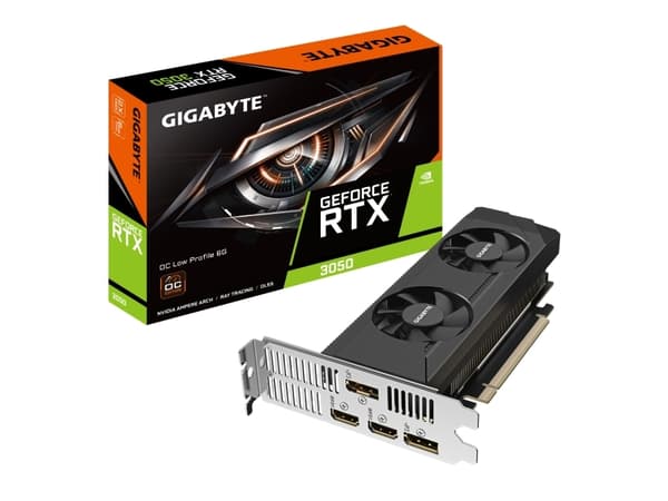 Gigabyte GeForce RTX 3050 OC 6G - Grafikkort - GF RTX 3050 - 6 GB GDDR6 - PCIe 4.0 låg profil - 2 x DisplayPort, 2 x HDMI