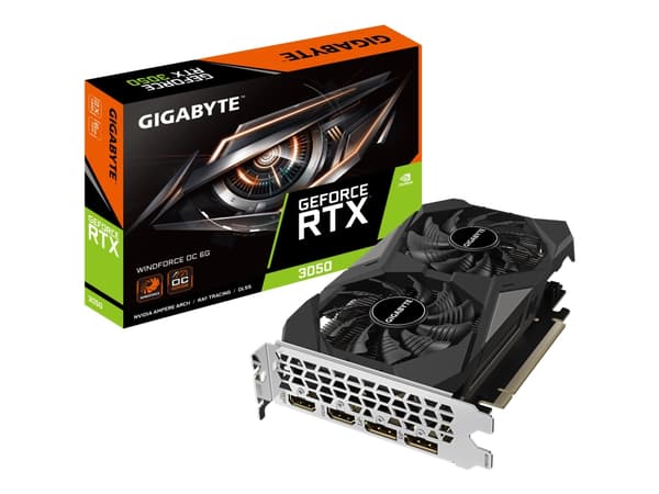 Gigabyte GeForce RTX 3050 WINDFORCE OC 6G - OC Edition - grafikkort - GF RTX 3050 - 6 GB GDDR6 - PCIe 4.0 - 2 x DisplayPort, 2 x HDMI - låda