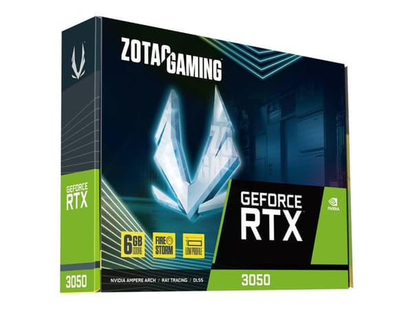 ZOTAC GAMING GeForce RTX 3050 6GB LP - Grafikkort - GF RTX 3050 - 6 GB GDDR6 - PCIe 4.0 x8 låg profil - DisplayPort, HDMI - låda