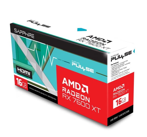 Graafinen kartta SAPPHIRE Radeon RX 7600 XT PULSE Gaming OC 16GB