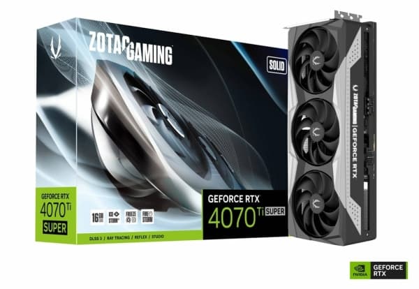 ZOTAC GAMING GeForce RTX 4070 Ti SUPER SOLID 16GB - Grafikkort - GeForce RTX 4070 Ti Super - 16 GB GDDR6X - PCIe 4.0 x16 - HDMI, 3 x DisplayPort