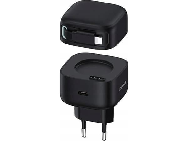 Usams Laturi USAMS US-CC202 USB-C verkkolaturi + Lighning PD QC-kaapeli 35W musta/musta