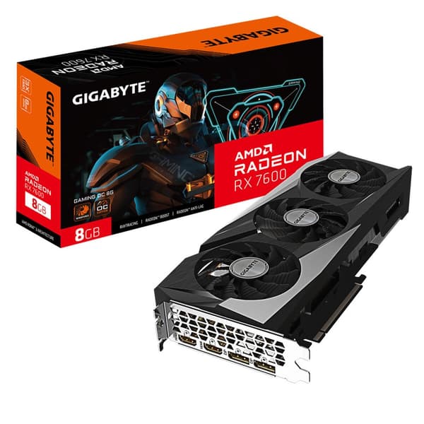 Grafiikkakortti Gigabyte Radeon RX 7600 GAMING OC 8G AMD AMD Radeon RX 7600 GDDR6 musta