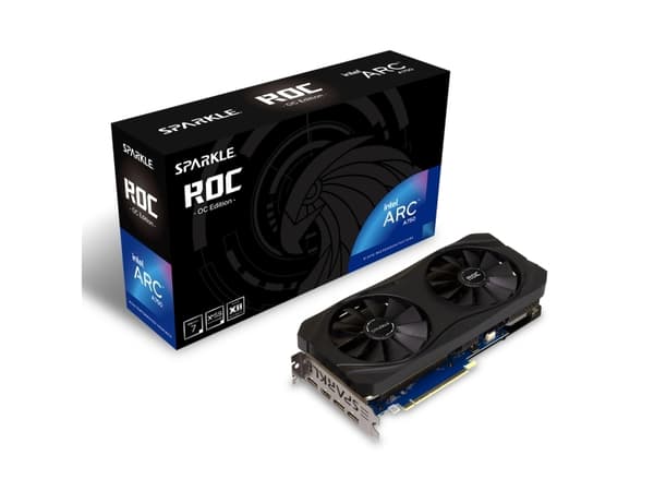 Sparkle Technology Intel Arc A750 ROC OC Edition, Arc A750, 8 GB, GDDR6, 256 bit, 7680 x 4320 piksler, PCI Express 4.0 Sort