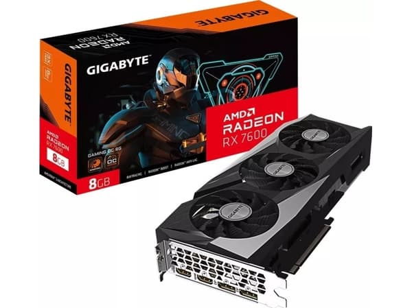 Gigabyte Radeon RX 7600 GAMING OC 8G, Radeon RX 7600, 8 GB, GDDR6, 128 bittiä, 7680 x 4320 pikseliä, PCI Express 4.0