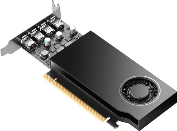 NVIDIA Quadro RTX A1000 8GB GDDR6 4x mini-DisplayPort GPU 2D CAD -grafiikkakortti HP-työasemiin - 50W matalaprofiilinen yhden pistorasian näytönohjai
