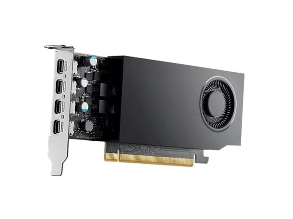 NVIDIA RTX A1000 - Näytönohjain - RTX A1000 - 8 GB GDDR6 - PCIe 4.0 x8 lavprofil - 4 x Mini DisplayPort - 4 x Mini DisplayPort