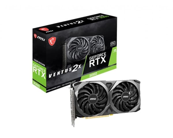 Grafikkort Nvidia Geforce rtx 3060 (12 gb, 192 bitar, PCie 4.0 16x, gddr6, gpu 1807 mhz, 1xhdmi, 3xdisplayport), MSI
