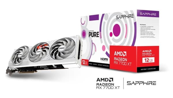 Graphics Card SAPPHIRE AMD Radeon RX 7700 XT (12 GB, GDDR6, 192 bit, PCIE 4.0 16x, 2xHDMI, 2xDisplayPort, 11335-03-20G)