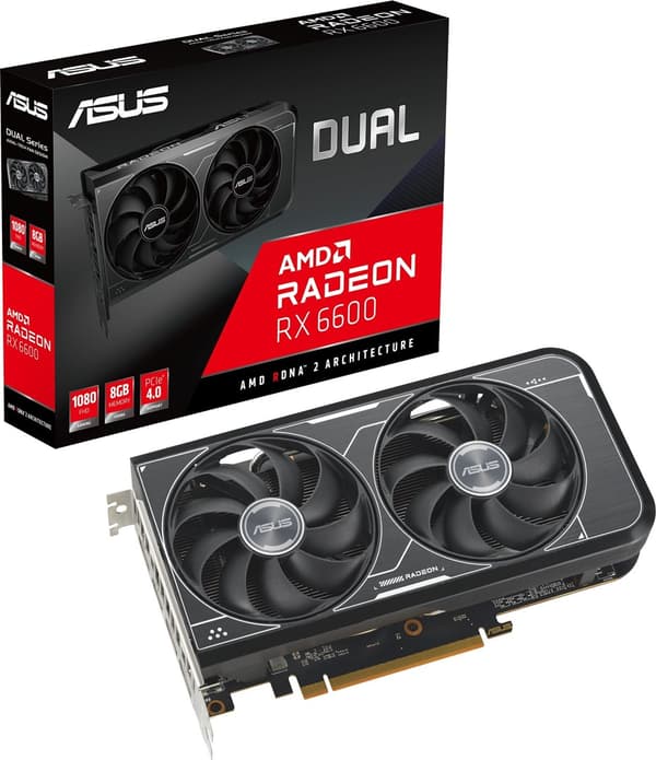 näytönohjain ASUS Dual Radeon RX 6600 V3 8GB musta