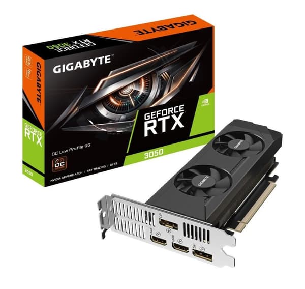 Grafikkort, Gigabyte, nvidia geforce rtx 3050 (6 gb, gddr6, 96 bitar, pcie 4.0 16x, minne 14000 mhz, gpu 1470 mhz) Svart