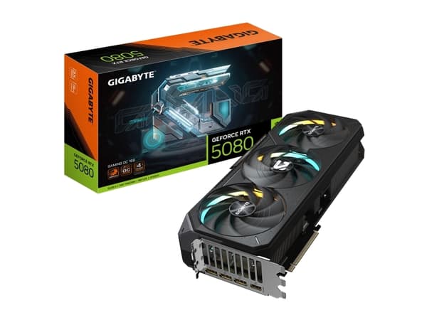 Gigabyte GeForce RTX 5080 GAMING OC 16G - Grafikkort - GeForce RTX 5080 - 16 GB GDDR7 - PCI Express 5.0 - 3 x DisplayPort, HDMI - låda
