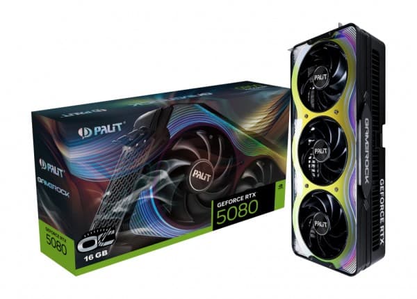 Palit GeForce RTX 5080 GameRock OC - Grafikkort - GeForce RTX 5080 - 16 GB GDDR7 - PCI Express 5.0 - HDMI, 3 x DisplayPort