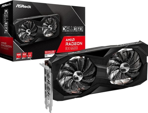 Asrock Challenger AMD Radeon RX 6600 D 8GB, Radeon RX 6600, 8 GB, GDDR6, 128 bittiä, 7680 x 4320 pikseliä, PCI Express x16 4.0