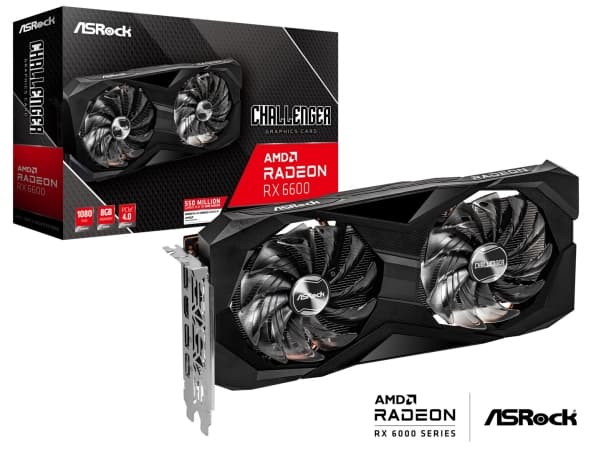 Asrock Challenger AMD Radeon RX 6600 D 8GB, Radeon RX 6600, 8 GB, GDDR6, 128 bittiä, 7680 x 4320 pikseliä, PCI Express x16 4.0
