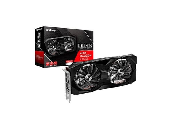 Asrock Challenger AMD Radeon RX 6600 D 8GB, Radeon RX 6600, 8 GB, GDDR6, 128 bittiä, 7680 x 4320 pikseliä, PCI Express x16 4.0 musta