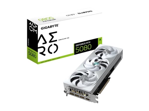 Gigabyte GeForce RTX 5080 AERO OC SFF 16G - Grafikkort - GeForce RTX 5080 - 16 GB GDDR7 - PCI Express 5.0 - 3 x DisplayPort, HDMI - låda