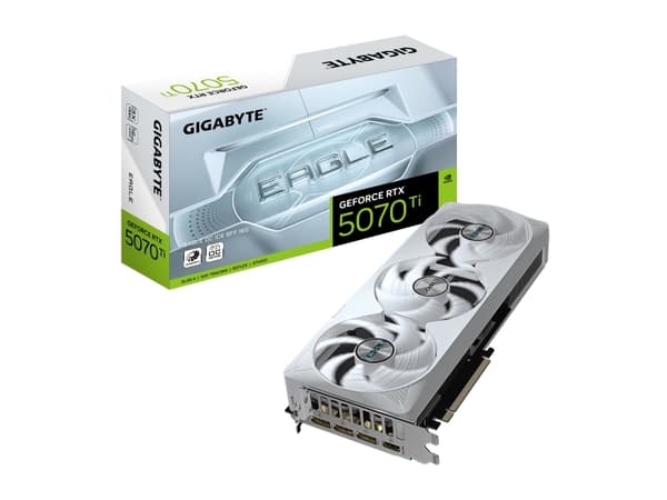 Gigabyte GeForce RTX 5070 Ti EAGLE OC ICE SFF 16G - Grafikkort - GeForce RTX 5070 Ti - 16 GB GDDR7 - PCI Express 5.0 - 3 x DisplayPort, HDMI