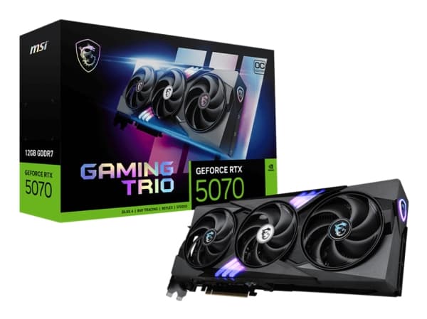 MSI GAMING GeForce RTX 5070 12G TRIO OC, GeForce RTX 5070, 12 GB, GDDR7, 192 bit, 7680 x 4320 pixels, PCI Express x16 5.0