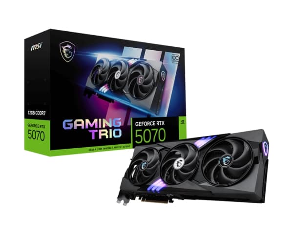 MSI GAMING GeForce RTX 5070 12G TRIO OC, GeForce RTX 5070, 12 GB, GDDR7, 192 bit, 7680 x 4320 piksler, PCI Express 5.0 Sort