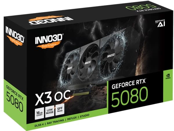 INNO3D N50803-16D7X-17603930 GEFORCE RTX 5080 X3 OC, ATX, 16GB, GDDR7, 256-bit, 960GB/s, PCIe5, 360W