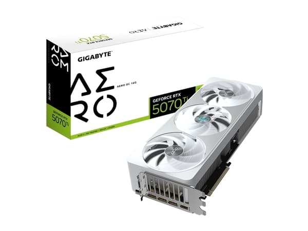 Gigabyte GeForce RTX 5070 Ti AERO OC 16G - Grafikkortti - GeForce RTX 5070 Ti - 16 GB GDDR7 - PCI Express 5.0 - 3 x DisplayPort, HDMI