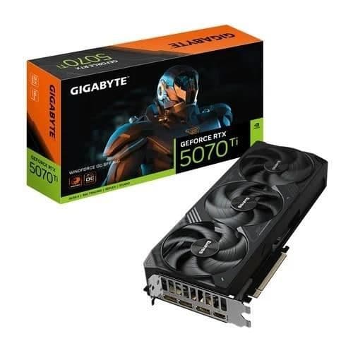 Internt grafikkort - Gigabyte GeForce RTX 5070 Ti WINDFORCE OC SFF 16G Sort