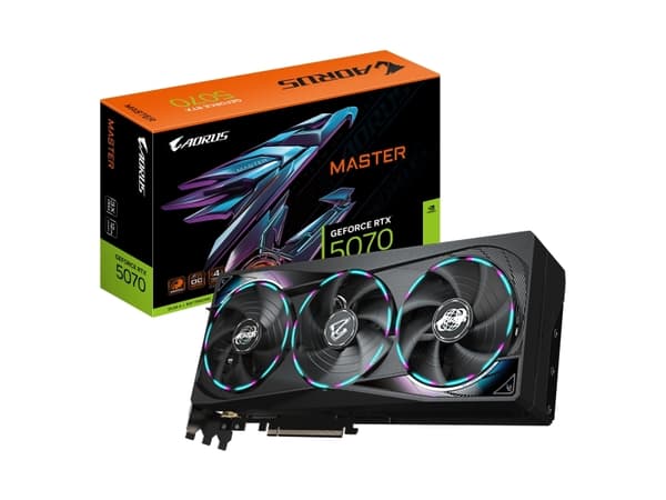 AORUS GeForce RTX 5070 MASTER 12G - Grafikkort - GeForce RTX 5070 - 12 GB GDDR7 - PCI Express 5.0 - 3 x DisplayPort, HDMI Sort