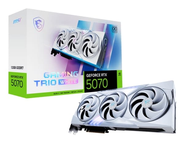 MSI GeForce RTX 5070 12G GAMING TRIO OC - Grafikkort - GeForce RTX 5070 - 12 GB GDDR7 - PCI Express 5.0 - 3 x DisplayPort, HDMI - vit
