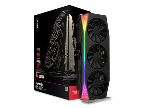 XFX Mercury Radeon RX 9070 XT OC Gaming Edition, Radeon RX 9070 XT, 16 GB, GDDR6, 256 bit, 7680 x 4320 pixels, PCI Express 5.0